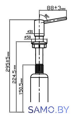 Дозатор для моющего средства Omoikiri OM-02-PVD-GM (вороненая сталь) - Изображение №2 — Интернет-магазин samo.by