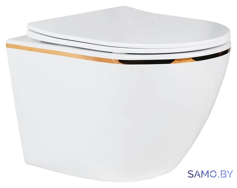 Унитаз подвесной Roxen Antares Gold 968096 в комплекте с инсталляцией StounFix Dual Fresh 6 в 1 968096 (кнопка: брашированное золото) - Изображение №5 — Интернет-магазин samo.by