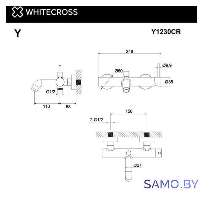 Смеситель Whitecross Y Y1230BL (черный мат) - Изображение №3 — Интернет-магазин samo.by