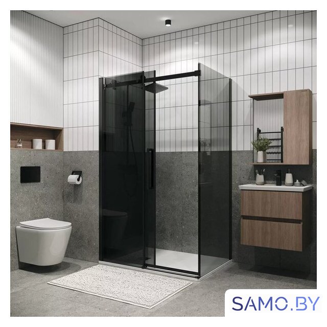 Душевой уголок Grossman Classic 130x90x195 120.K33.04.1390.21.10 (черный матовый/тонированное стекло) - Изображение №8 — Интернет-магазин samo.by