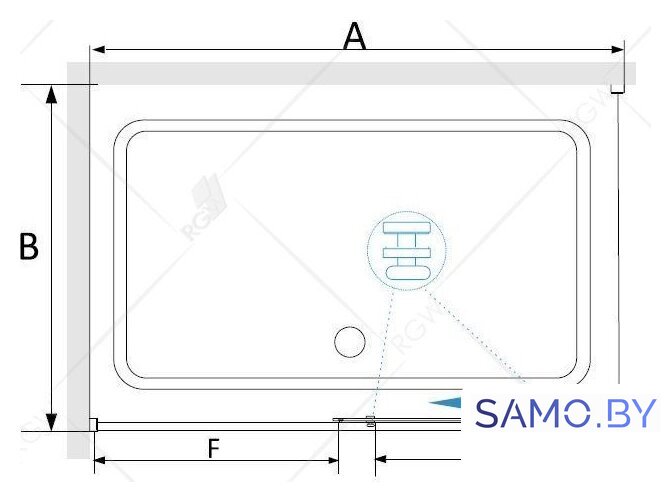 Душевой уголок RGW SV-42 (SV-12 + Z-050-2) 32324258-011 150x80 (хром/прозрачное стекло) - Изображение №3 — Интернет-магазин samo.by