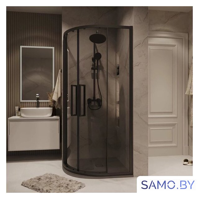 Душевой уголок Grossman Cosmo 80x80x195 301.K33.02.8080.21.10 (черный матовый/тонированное стекло) - Изображение №9 — Интернет-магазин samo.by
