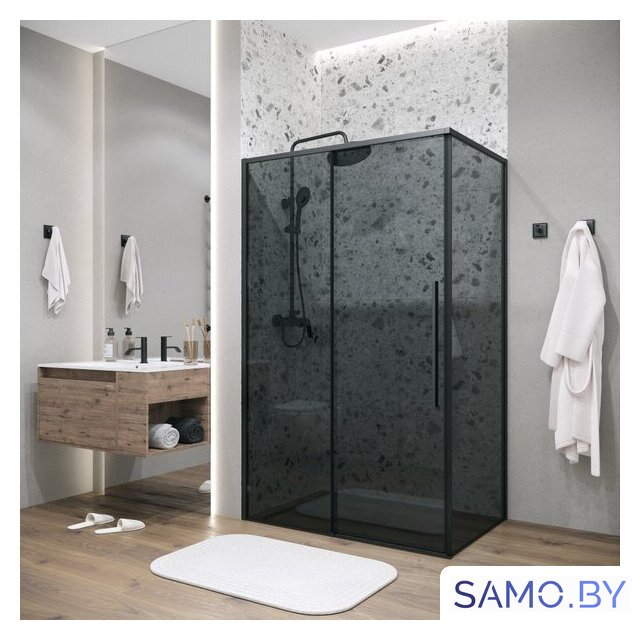 Душевой уголок Grossman Galaxy 100x80x195 120.K33.01.1080.21.10 (черный матовый/тонированное стекло) - Изображение №6 — Интернет-магазин samo.by