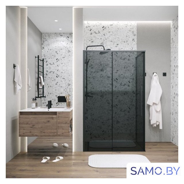 Душевой уголок Grossman Galaxy 100x80x195 120.K33.01.1080.21.10 (черный матовый/тонированное стекло) - Изображение №7 — Интернет-магазин samo.by