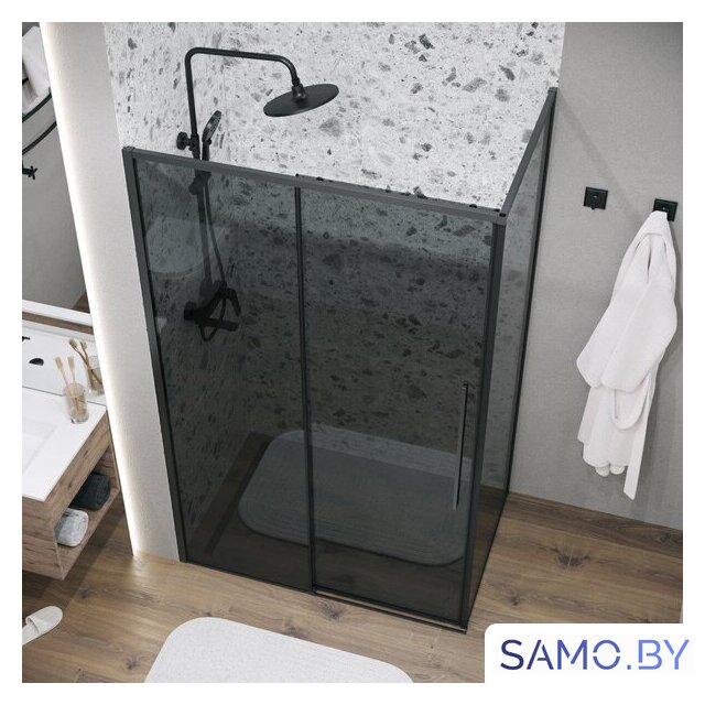 Душевой уголок Grossman Galaxy 100x80x195 120.K33.01.1080.21.10 (черный матовый/тонированное стекло) - Изображение №9 — Интернет-магазин samo.by