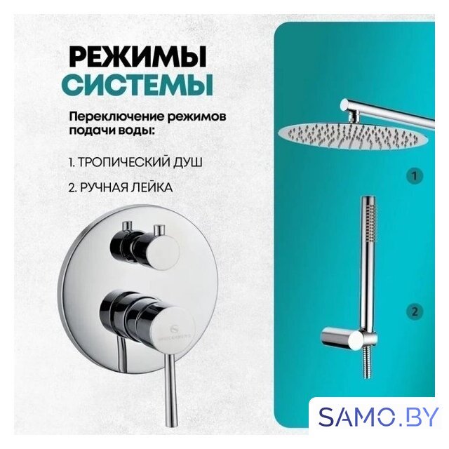 Душевая система  Grocenberg GB5099CR-3 (хром) - Изображение №9 — Интернет-магазин samo.by