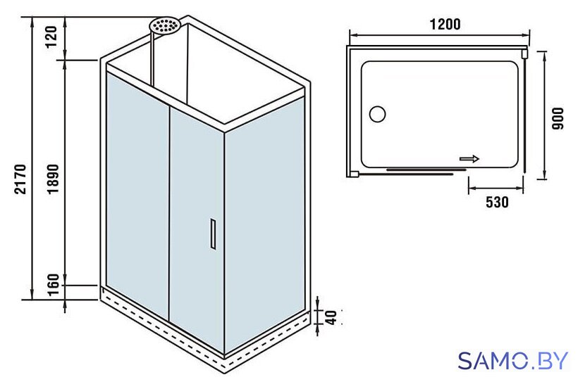 Душевая кабина WeltWasser WW500 Laine 1211 - Изображение №7 — Интернет-магазин samo.by
