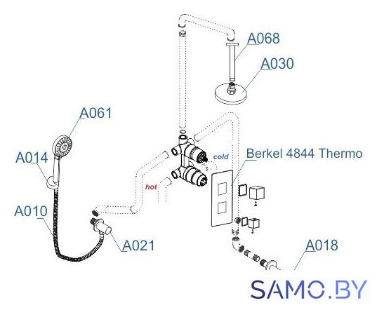 Душевая система  Wasserkraft A174868 - Изображение №7 — Интернет-магазин samo.by