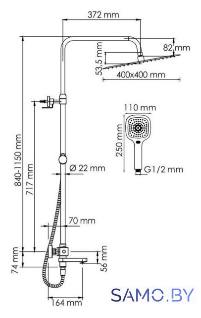Душевая система  Wasserkraft A199.119.065.010.CH Thermo - Изображение №3 — Интернет-магазин samo.by