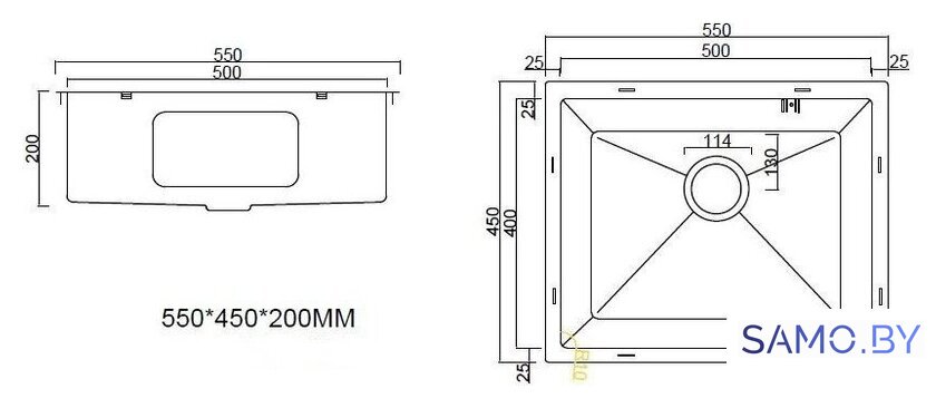 Кухонная мойка ARFEKA ECO AR 550*450 GOLD PVD NANO - Изображение №10 — Интернет-магазин samo.by