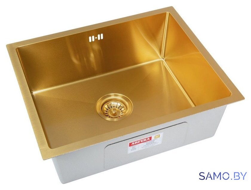 Кухонная мойка ARFEKA ECO AR 550*450 GOLD PVD NANO - Изображение №1 — Интернет-магазин samo.by