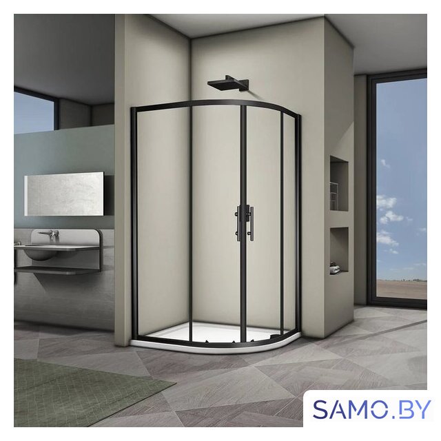 Душевой уголок Veconi 120x90 RV08B-12090-01-C3 (стекло прозрачное/черный) - Изображение №1 — Интернет-магазин samo.by