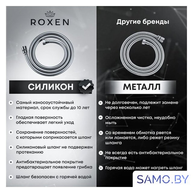 Гигиенический душ Roxen Caspia 500960-GM (оружейная сталь) - Изображение №10 — Интернет-магазин samo.by
