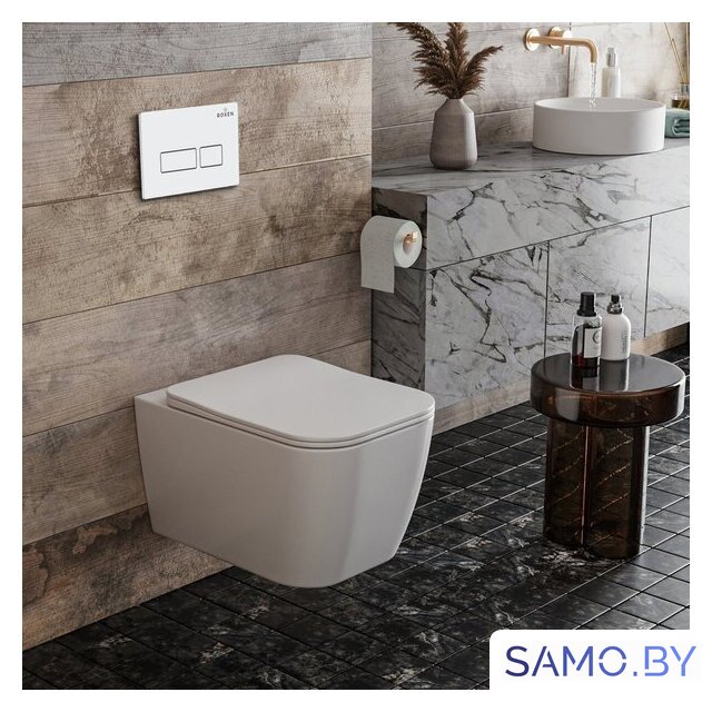 Унитаз подвесной Roxen Cube в комплекте с инсталляцией StounFix Dual Fresh 6 в 1 571468 (кнопка: белый глянец) - Изображение №11 — Интернет-магазин samo.by