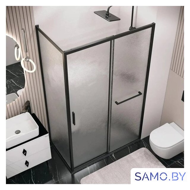 Душевая стенка Grossman Style 90x195 200.K33.05.90.21.02 (черный матовый/стекло шиншилла) - Изображение №5 — Интернет-магазин samo.by