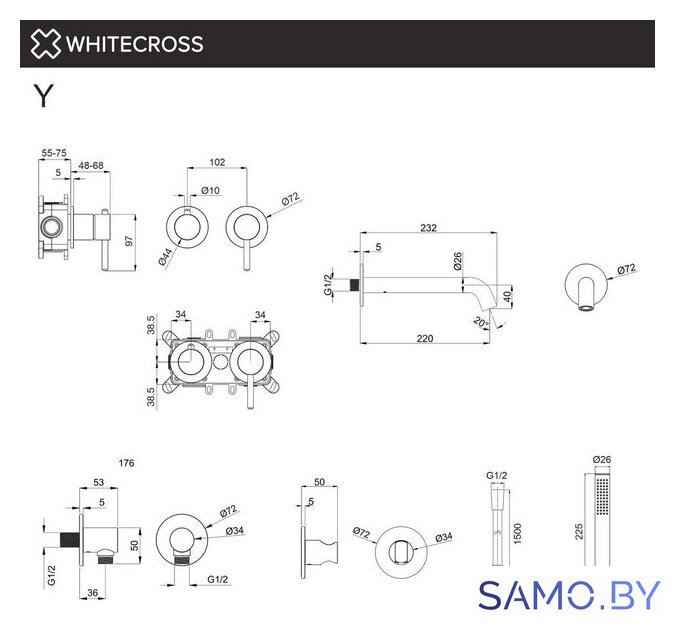 Смеситель Whitecross YSET1240GL (золото) - Изображение №2 — Интернет-магазин samo.by