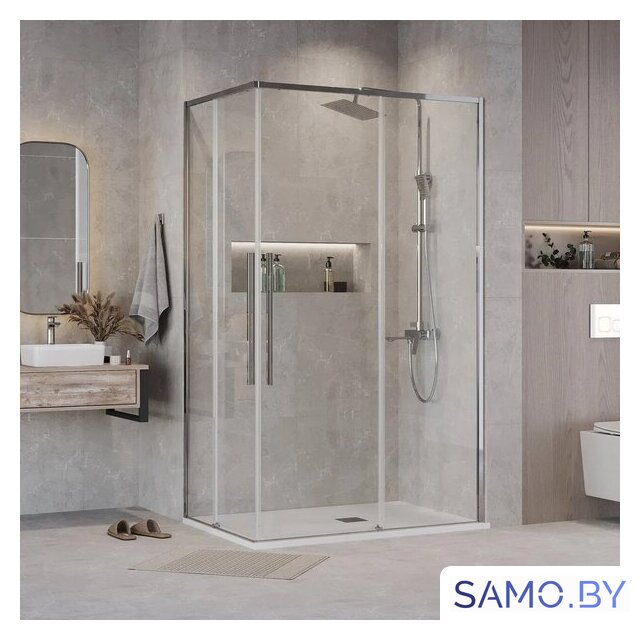 Душевой уголок Grossman Galaxy 110x80x195 300.K33.01.1180.10.00 (хром/прозрачное стекло) - Изображение №3 — Интернет-магазин samo.by