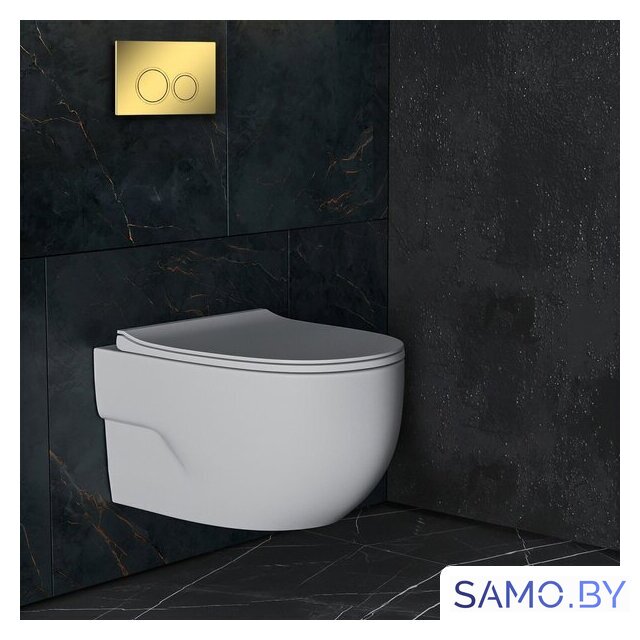 Унитаз подвесной Roxen Porto в комплекте с инсталляцией StounFix Dual Fresh 6 в 1 968015 (кнопка: золото глянцевое ) - Изображение №10 — Интернет-магазин samo.by