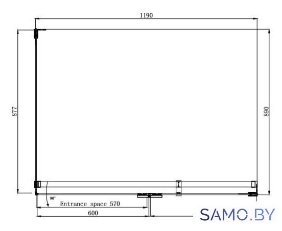 Душевой уголок Ambassador Abner 10011104R 120х90 - Изображение №10 — Интернет-магазин samo.by