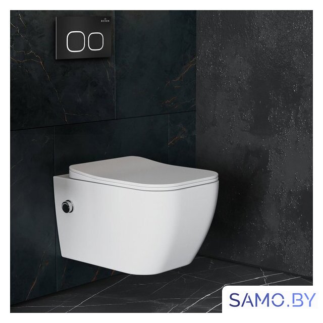 Унитаз подвесной Roxen Cube Bidet One Rimless 6 в 1 StounFix Dual Fresh 546731 (кнопка: черный матовый) - Изображение №9 — Интернет-магазин samo.by