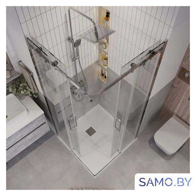 Душевой уголок Grossman Classic 80x80x195 300.K33.04.8080.10.00 (хром/прозрачное стекло) - Изображение №10 — Интернет-магазин samo.by