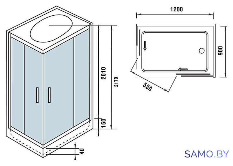 Душевая кабина WeltWasser WW500 Laine 1204 - Изображение №12 — Интернет-магазин samo.by