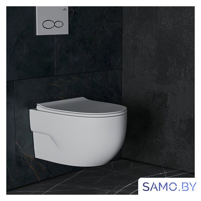 Унитаз подвесной Roxen Porto в комплекте с инсталляцией StounFix Dual Fresh 6 в 1 966397 (кнопка: серый бетон) - Изображение №8 — Интернет-магазин samo.by