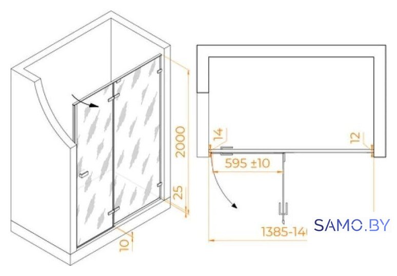 Душевая дверь RGW SV-004Gr 353200414-210 - Изображение №2 — Интернет-магазин samo.by