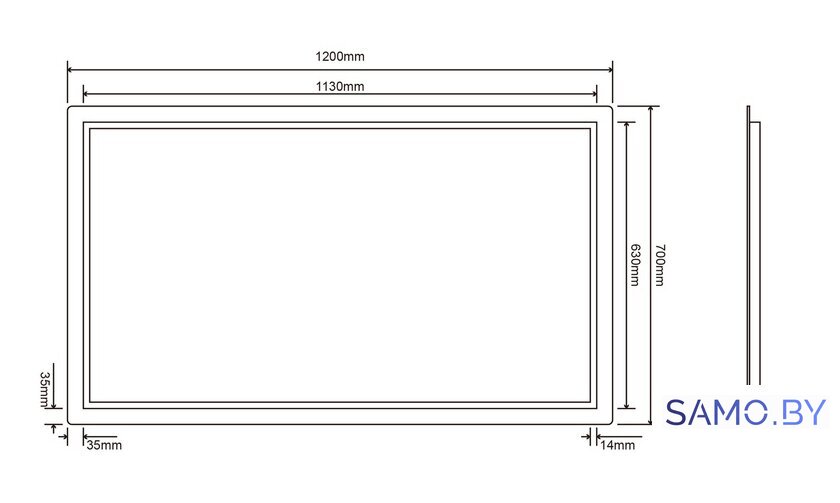  Roxen Зеркало Gotem Long 510165-120 120х70 - Изображение №10 — Интернет-магазин samo.by