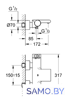 Смеситель Grohe Grohtherm 2000 New 34174001 - Изображение №2 — Интернет-магазин samo.by