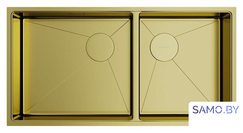Кухонная мойка Omoikiri Taki 85-2-LB-U/IF Side LG (светлое золото) - Изображение №1 — Интернет-магазин samo.by