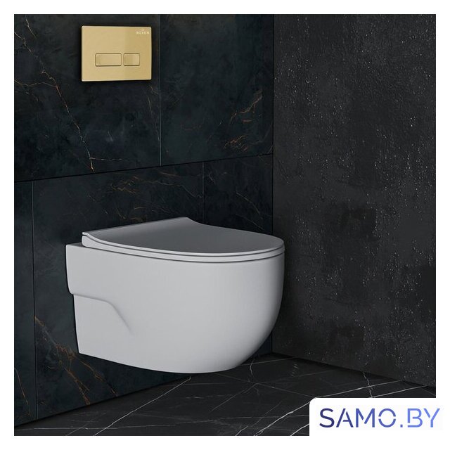 Унитаз подвесной Roxen Porto в комплекте с инсталляцией StounFix Dual Fresh 6 в 1 968069 (кнопка: брашированное золото) - Изображение №9 — Интернет-магазин samo.by