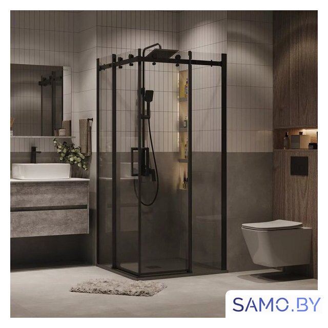 Душевой уголок Grossman Classic 80x80x195 300.K33.04.8080.21.00 (черный матовый/прозрачное стекло) - Изображение №17 — Интернет-магазин samo.by