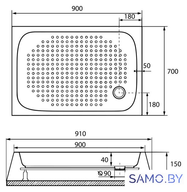Душевой поддон RGW LUX/TN 70x90 - Изображение №3 — Интернет-магазин samo.by
