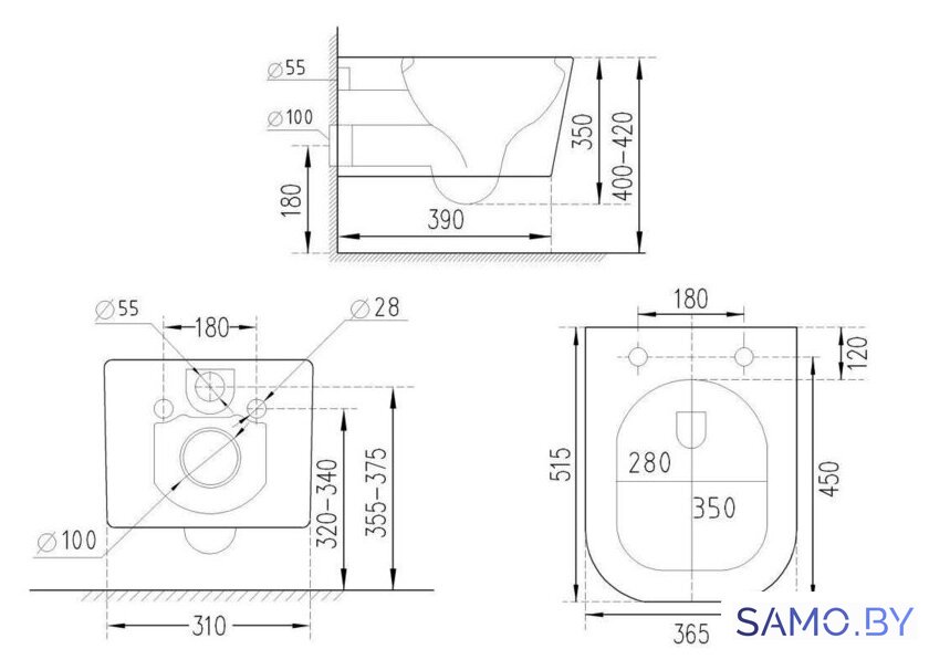 Унитаз подвесной Roxen Cube Bidet 530135-01X Rimless Soft Close с функцией биде - Изображение №14 — Интернет-магазин samo.by