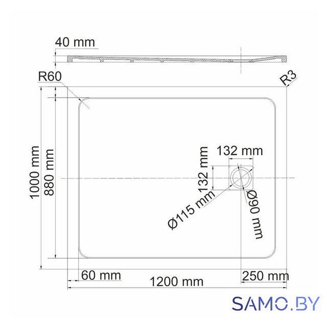 Душевой поддон Wasserkraft Rhin 44T10 - Изображение №2 — Интернет-магазин samo.by