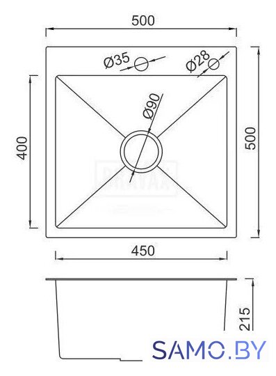 Кухонная мойка Gappo GS5050-3 - Изображение №3 — Интернет-магазин samo.by