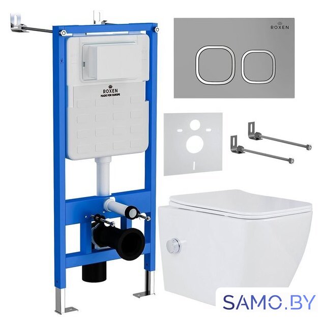 Унитаз подвесной Roxen Cube Bidet One Rimless 6 в 1 StounFix Dual Fresh 569118 (кнопка: матовая) - Изображение №1 — Интернет-магазин samo.by