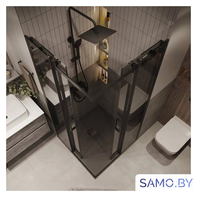 Душевой уголок Grossman Classic 80x80x195 300.K33.04.8080.21.10 (черный матовый/тонированное стекло) - Изображение №20 — Интернет-магазин samo.by