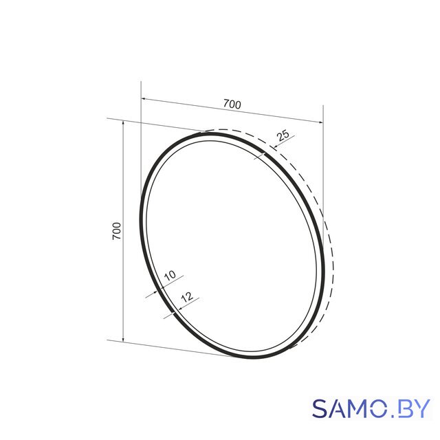  Wellsee Зеркало с фронтальной LED-подсветкой 7 Rays' Spectrum 172200220, 70 х 70 см (с сенсором и регулировкой яркости освещения) - Изображение №9 — Интернет-магазин samo.by