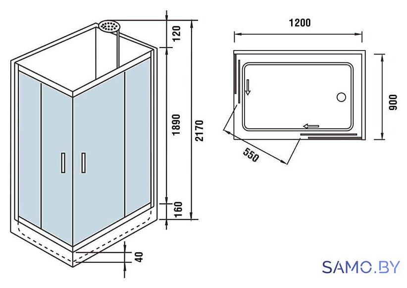 Душевая кабина WeltWasser WW500 Laine 1201 - Изображение №8 — Интернет-магазин samo.by