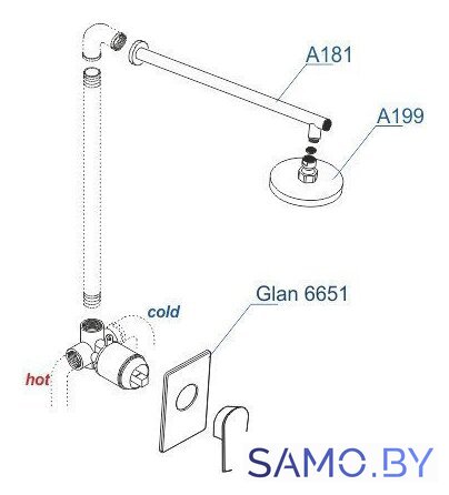 Комплект смесителей Wasserkraft A66181 - Изображение №3 — Интернет-магазин samo.by