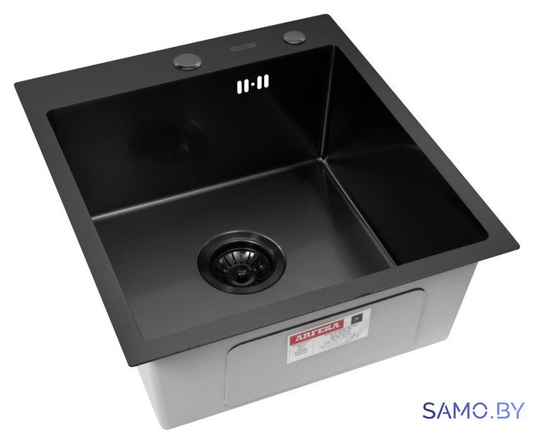 Кухонная мойка ARFEKA ECO AR 450*500 BLACK PVD NANO - Изображение №1 — Интернет-магазин samo.by