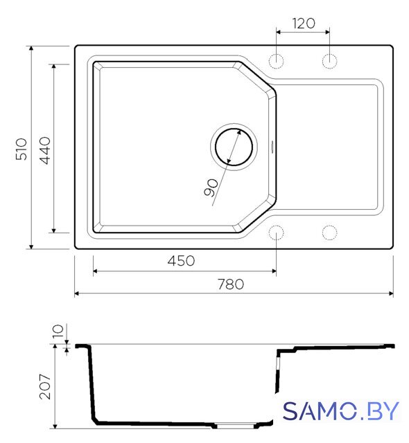 Кухонная мойка Omoikiri Yonaka 78-LB GR - Изображение №6 — Интернет-магазин samo.by