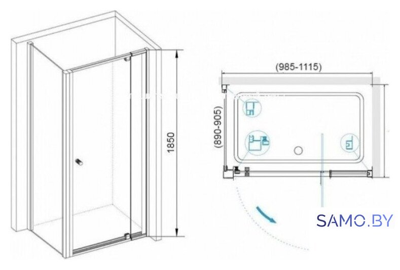 Душевой уголок RGW PA-44-1B 410844109-014 - Изображение №3 — Интернет-магазин samo.by