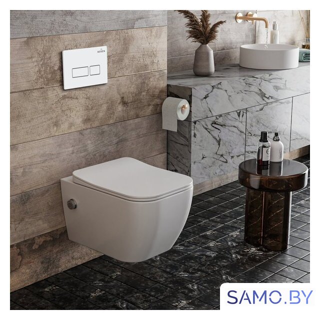 Унитаз подвесной Roxen Cube Bidet в комплекте с инсталляцией StounFix Dual Fresh 6 в 1 577477 (кнопка: белый глянец) - Изображение №10 — Интернет-магазин samo.by