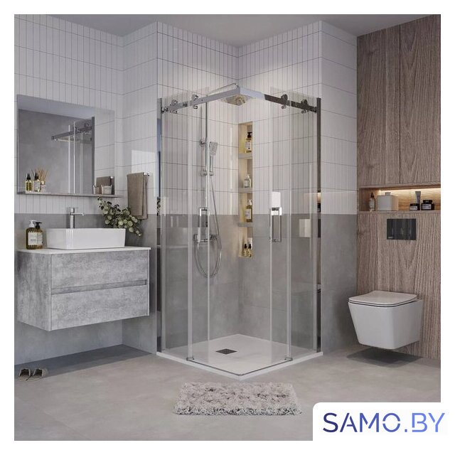 Душевой уголок Grossman Classic 90x90x195 300.K33.04.9090.10.00 (хром/прозрачное стекло) - Изображение №8 — Интернет-магазин samo.by
