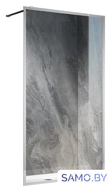 Душевая стенка Veconi 100x200 KR81-100-01-C7 (стекло прозрачное/хром) - Изображение №1 — Интернет-магазин samo.by