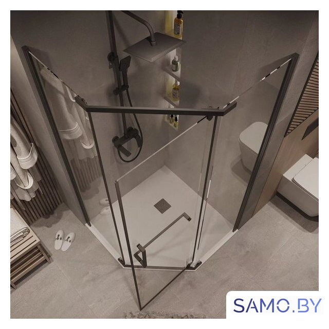Душевой уголок Grossman Pragma 100x100x195 302.K33.03.1010.21.00 (черный матовый/прозрачное стекло) - Изображение №10 — Интернет-магазин samo.by