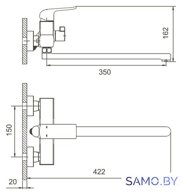 Смеситель Gappo G2250-8 - Изображение №2 — Интернет-магазин samo.by